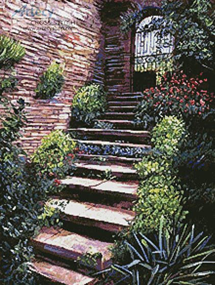cross stitch pattern Stone Steps Italy