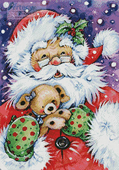 cross stitch pattern Santa with Puppy