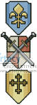 cross stitch pattern Swords and Shields Bookmark