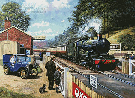 cross stitch pattern Trainspotting with Grandpa