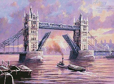 cross stitch pattern Tower Bridge Painting