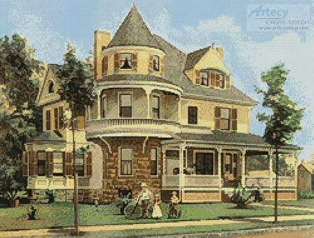 cross stitch pattern Victorian House 2