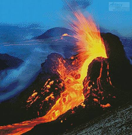 cross stitch pattern Volcano