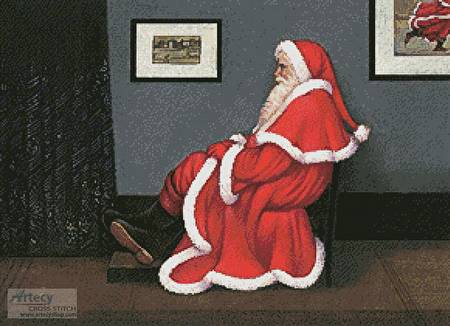 cross stitch pattern Whistler's Father Christmas