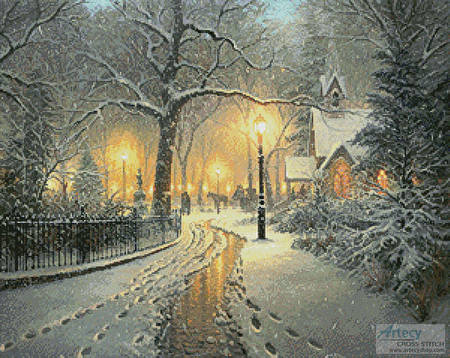 cross stitch pattern Winter Chapel