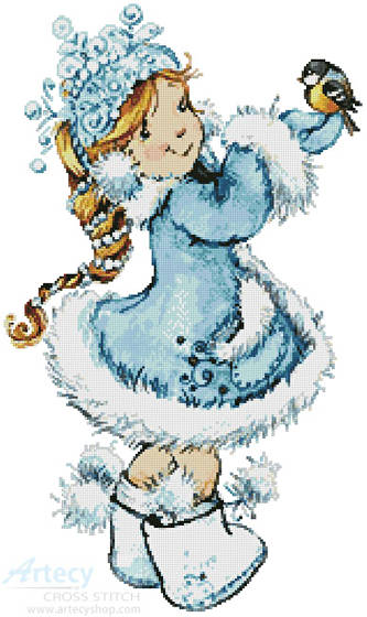 cross stitch pattern Winter Girl