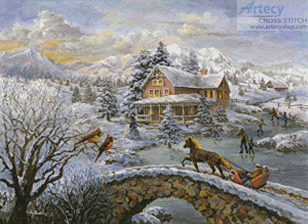 cross stitch pattern Winter Joy