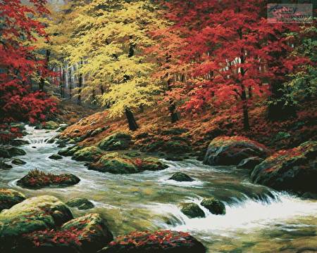 cross stitch pattern Autumn in Boulder Creek (Large)