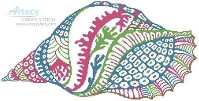 cross stitch pattern Abstract Shell Design