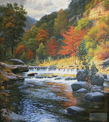 cross stitch pattern Autumn Serenity (Cushion)