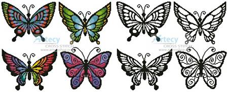 cross stitch pattern Butterfly Set 1