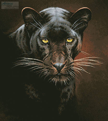cross stitch pattern Black Panther Portrait