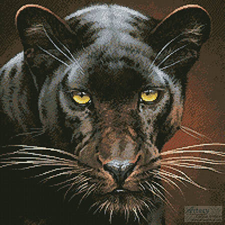 cross stitch pattern Black Panther Portrait (Crop)