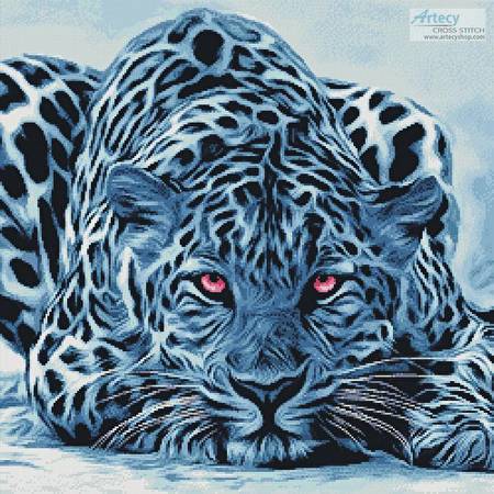 cross stitch pattern Blue Leopard