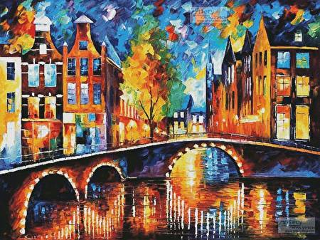 cross stitch pattern The Bridges of Amsterdam (Large)