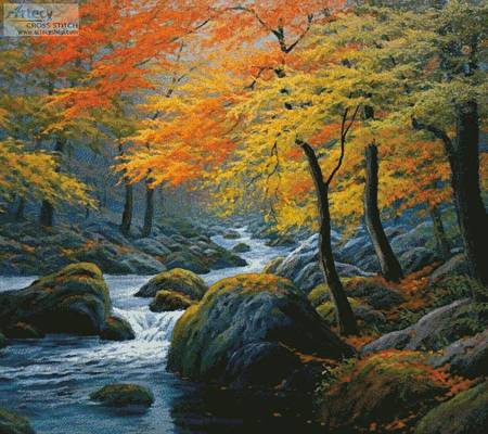 cross stitch pattern Beside the River (Cushion)