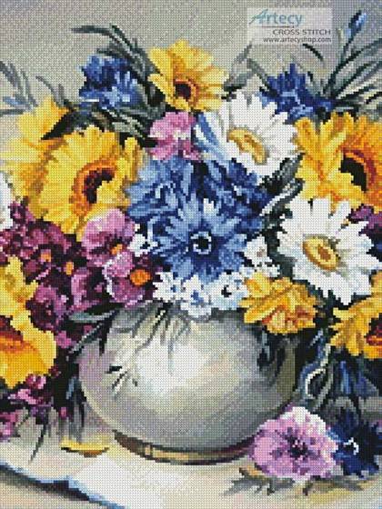 cross stitch pattern Colourful Bouquet (Crop)