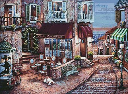 cross stitch pattern Cafe Romantique
