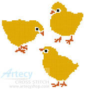 cross stitch pattern Chicks
