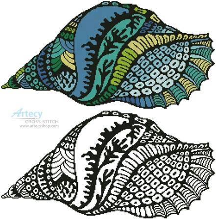 cross stitch pattern Colour Shell Design 1