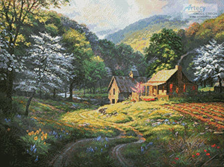 cross stitch pattern Country Blessings