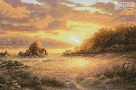 cross stitch pattern Coastal Sunset