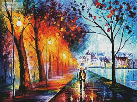 cross stitch pattern City by the Lake