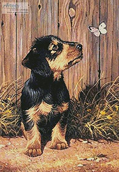 cross stitch pattern Dachshund Puppy