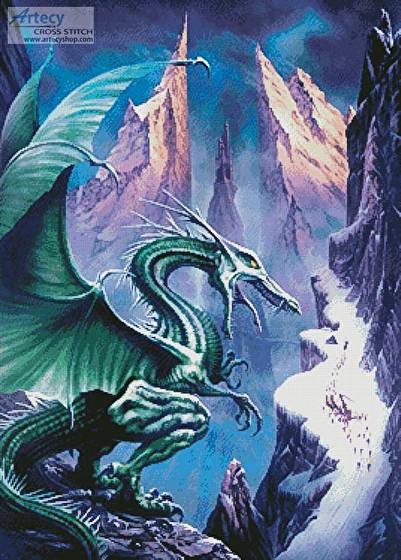 cross stitch pattern Dragon of the North