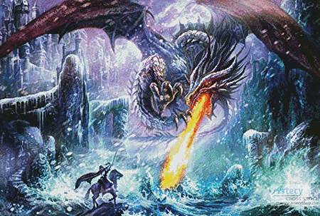 cross stitch pattern Dragon Attack