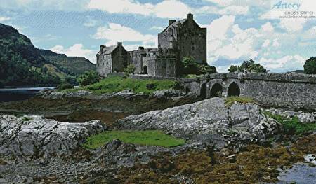 cross stitch pattern Eilean Donan Castle