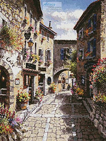 cross stitch pattern Eze Village