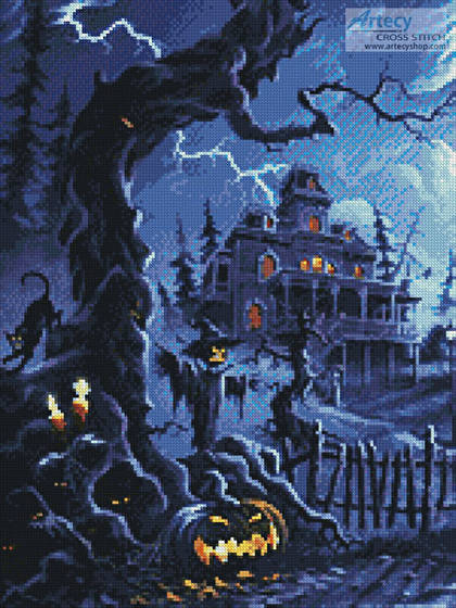 cross stitch pattern Fright Night (Crop)