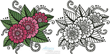 cross stitch pattern Flower Design 1