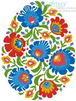cross stitch pattern Folk Art Easter Egg 1