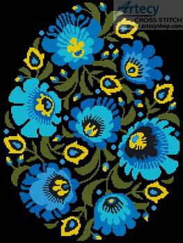 cross stitch pattern Folk Art Easter Egg 2