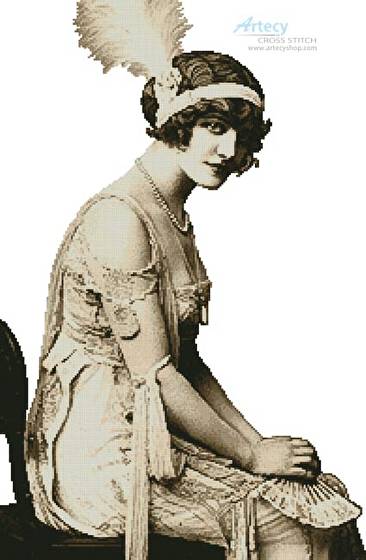 cross stitch pattern Flapper Girl (No Background)