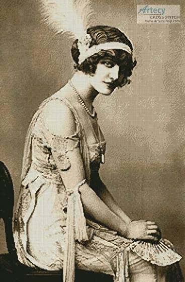 cross stitch pattern Flapper Girl