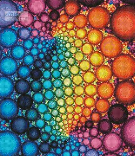 cross stitch pattern Fractal Bubbles (Crop)