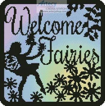 cross stitch pattern Fairy Silhouette Square 1