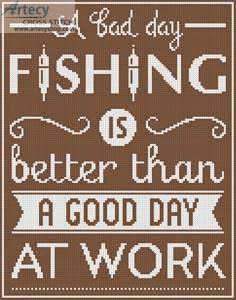 cross stitch pattern Fishing Quote 2