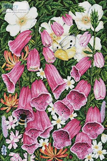 cross stitch pattern Foxgloves