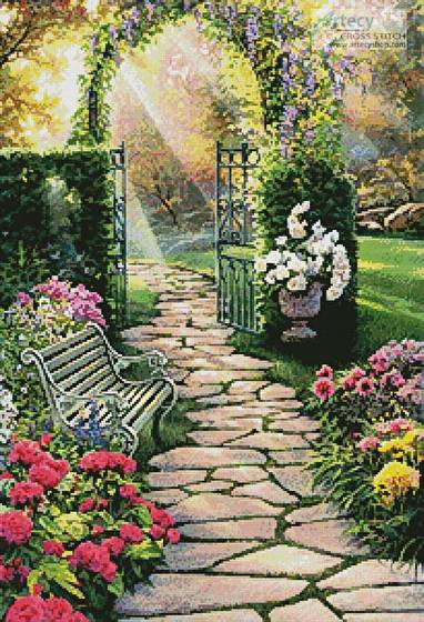 cross stitch pattern Garden Path