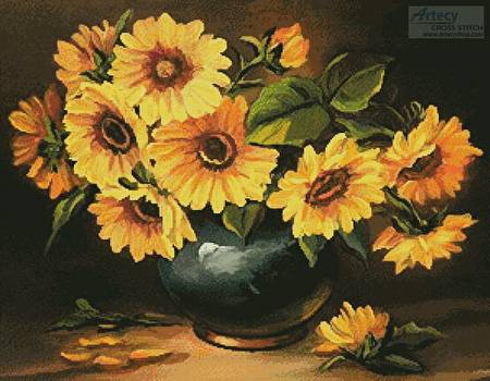 cross stitch pattern Golden Petals