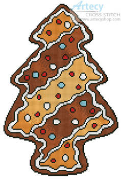 cross stitch pattern Gingerbread Christmas Tree