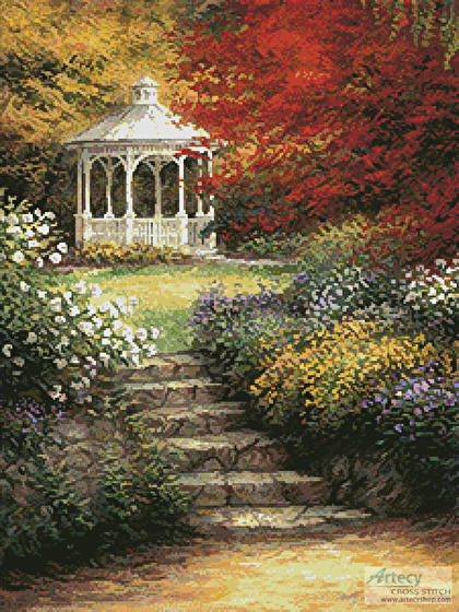 cross stitch pattern Garden Steps