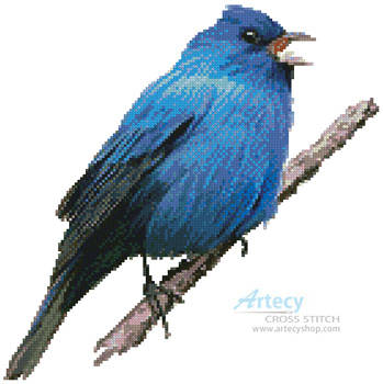 cross stitch pattern Indigo Bunting