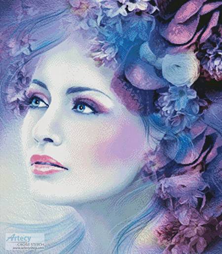 cross stitch pattern Lady Lilac