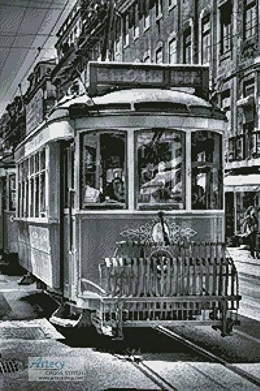 cross stitch pattern Lisbon Tram