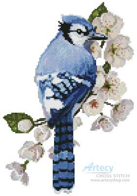 cross stitch pattern Little Blue Jay